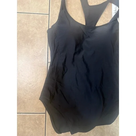 Nicole Miller Studio Black Racerback One Piece Swimsuit NMOP-124 Small NWT - Picture 3 of 7